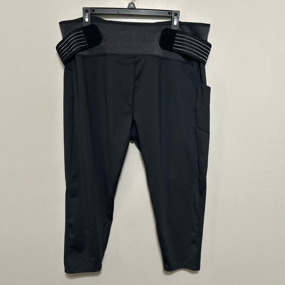 Tommie Copper Pants - Tommie Copper Women's Capris 4XL Black Compression Back Support Belt Activewear